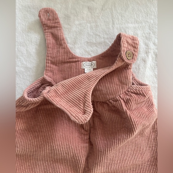 SOLD Mud Pie Pink Dusty Rose Corduroy Baby Overalls - Picture 2 of 4